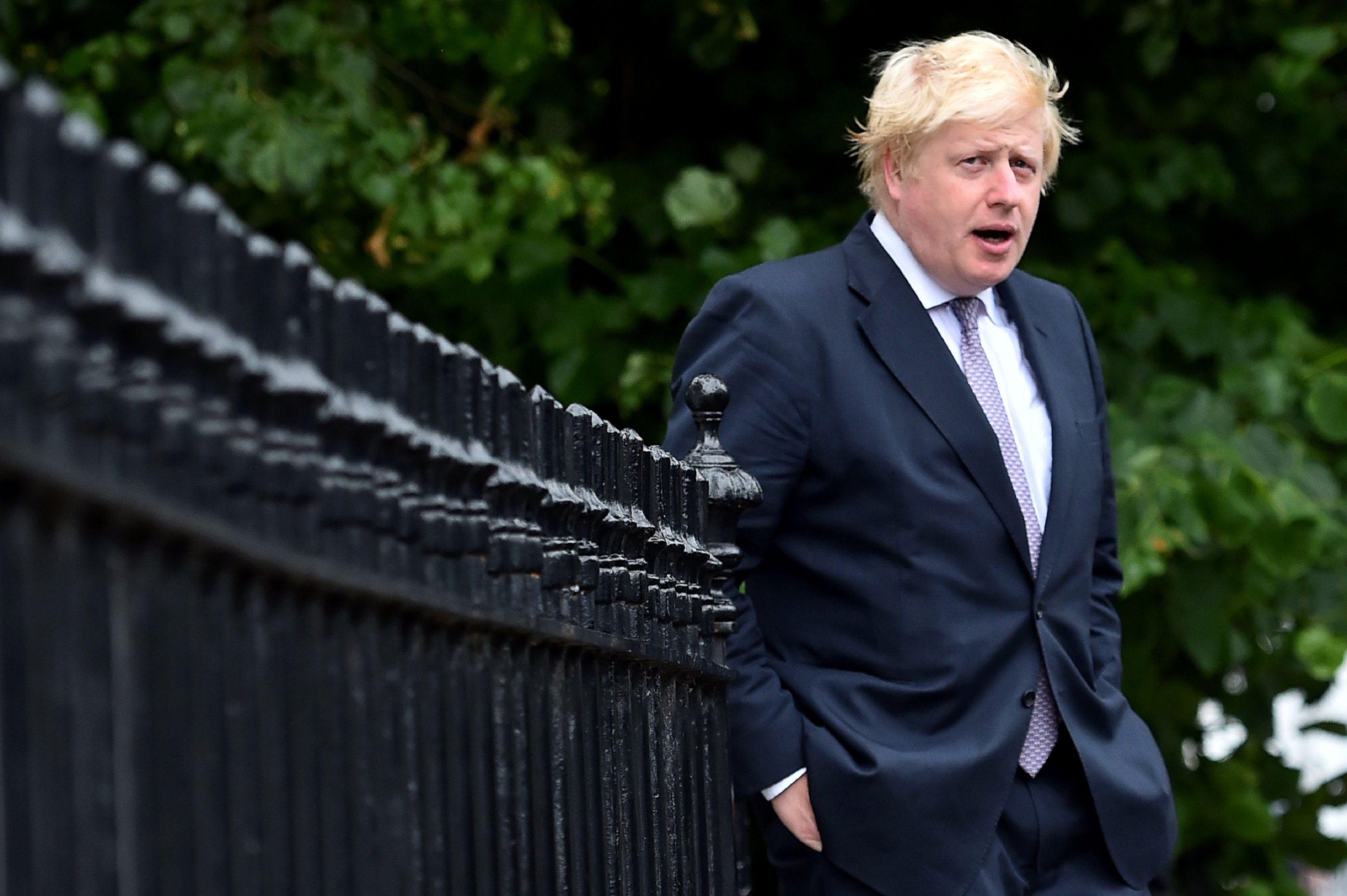 PHOTO: Brexit campaigner Boris Johnson leaves his home in London, June 27, 2016.  