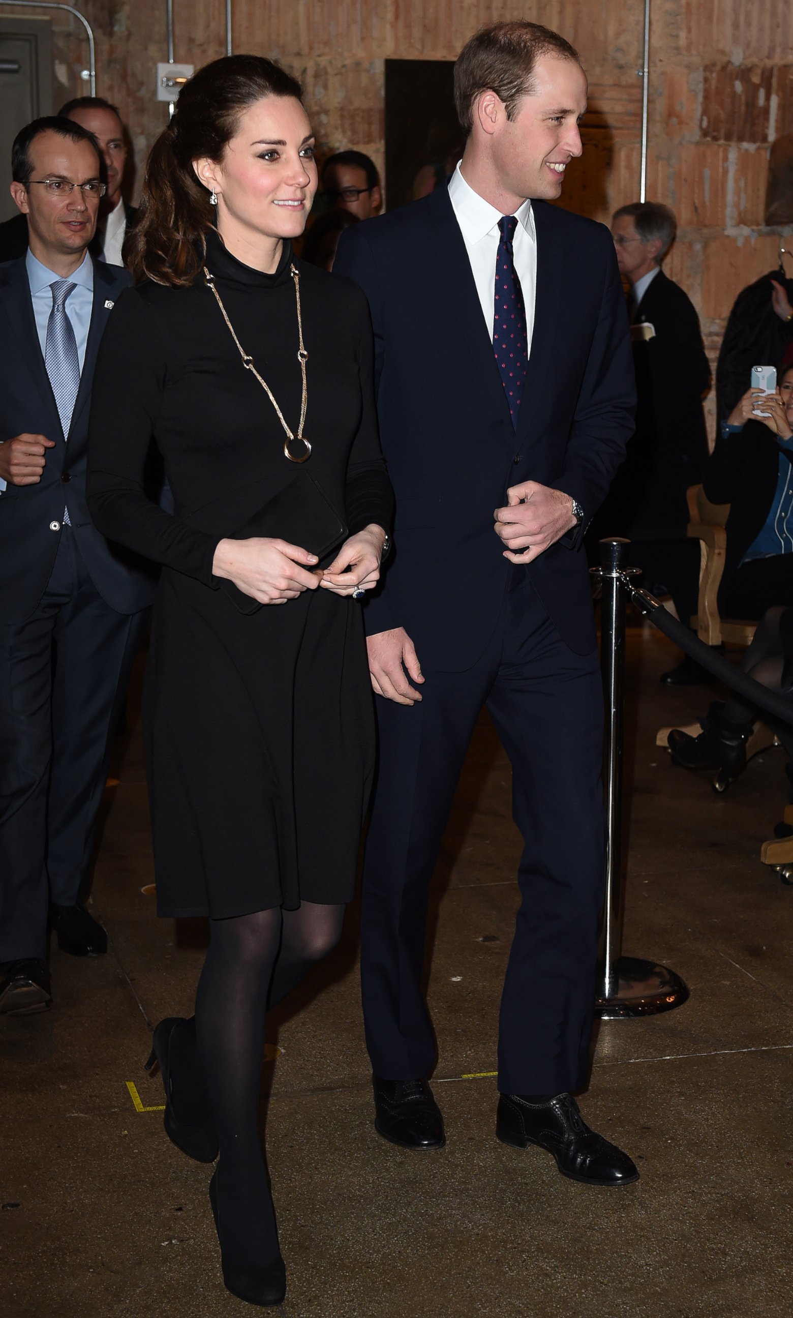 PHOTO: Catherine, Duchess of Cambridge, wearing another Seraphine dress, and Prince William, Duke of Cambridge attend the Creativity is GREAT reception on Dec. 9, 2014 in New York City. 