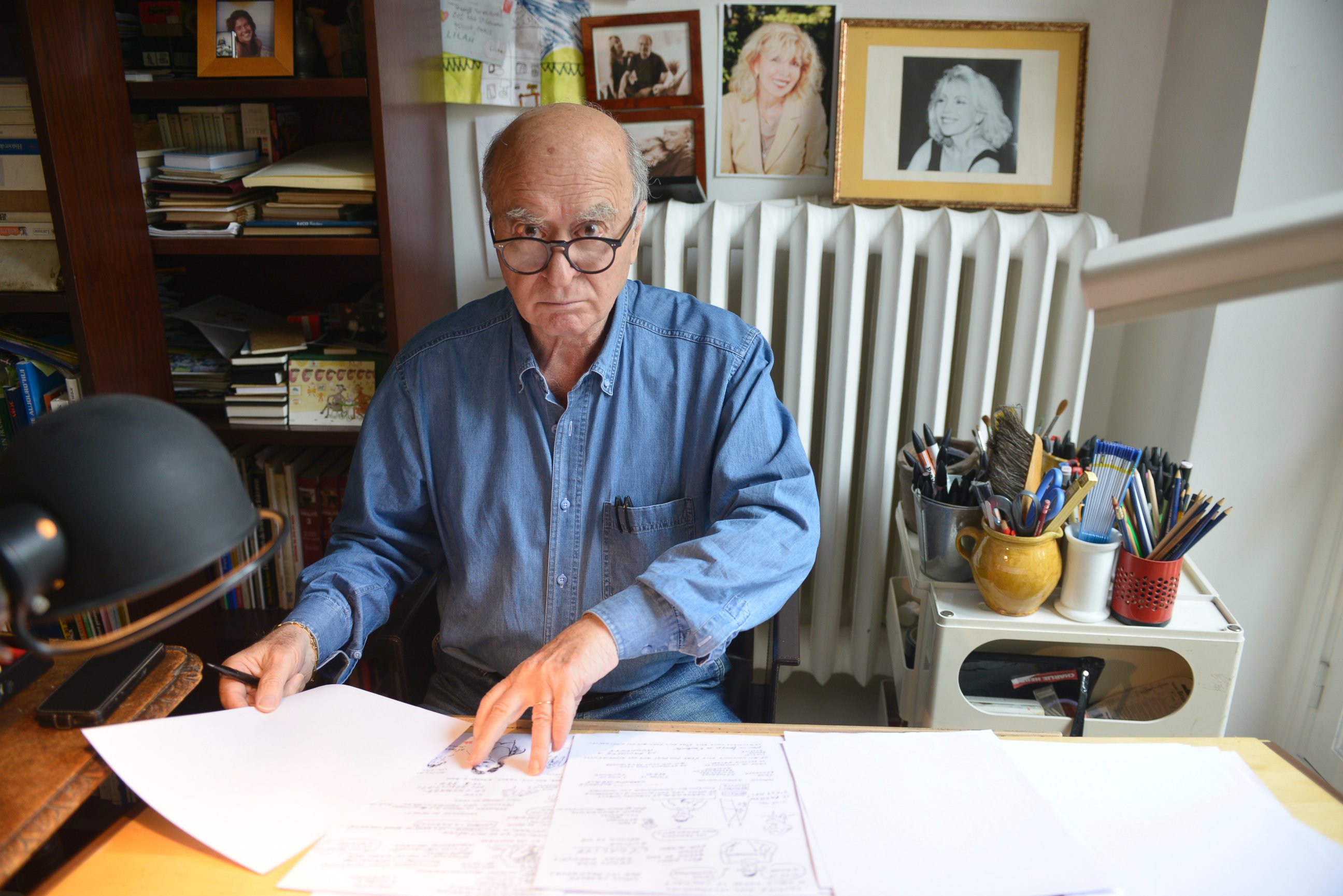 PHOTO: Georges Wolinski, French cartoonist during portrait session held on Sept. 4, 2014 in Paris. 