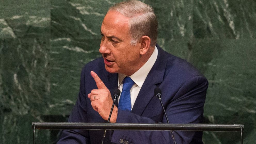 PHOTO: Benjamin Netanyahu, Prime Minister of Israel, speaks at the United Nations General Assembly on Oct. 1, 2015 in New York.