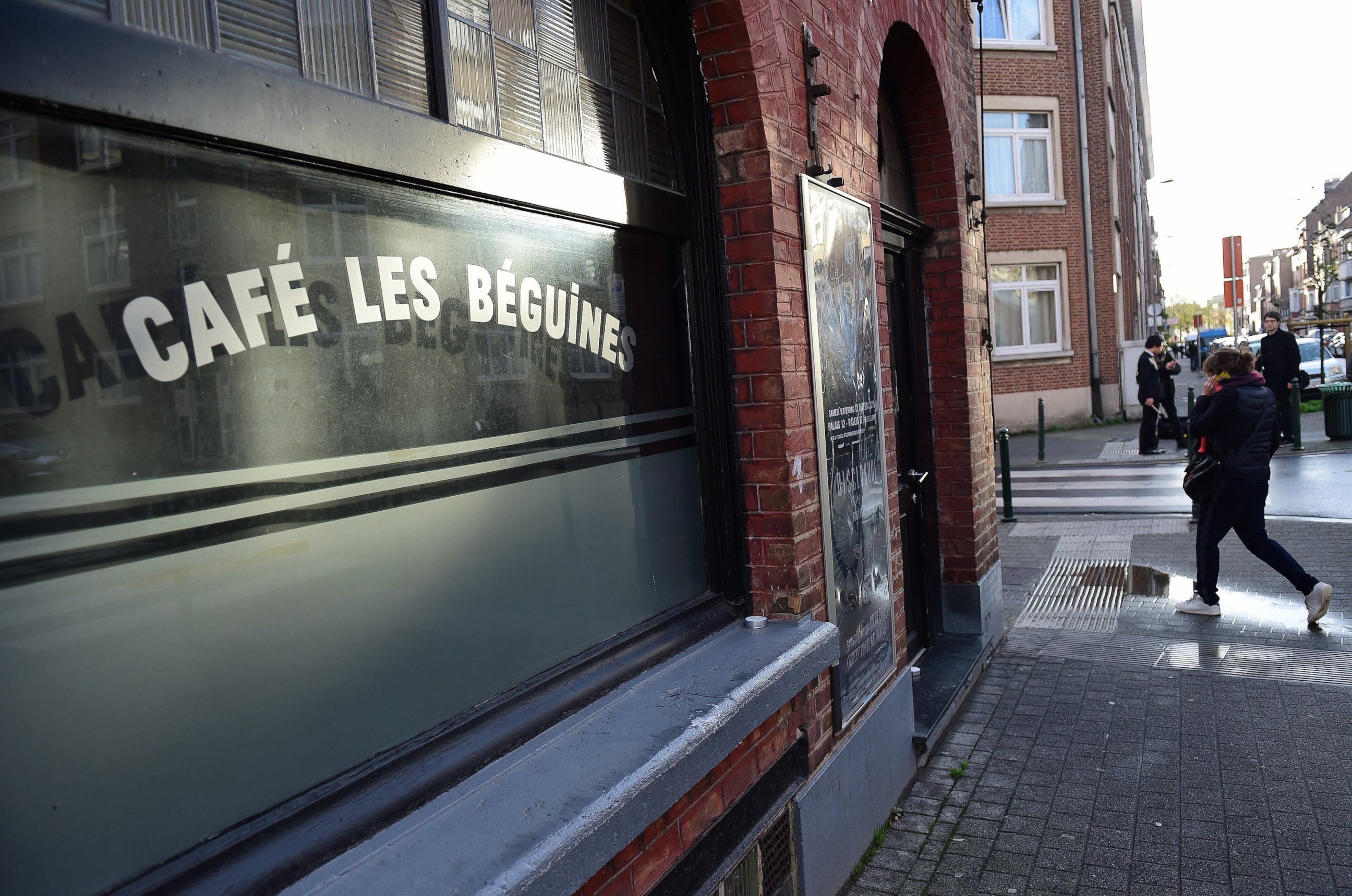PHOTO: This picture shows a general view of the "Les Beguines" bar own by Ibrahim Abdeslam, one of three brothers implicated in Paris attacks stands closed in  Brussels's Molenbeek district, on Nov. 17, 2015. 