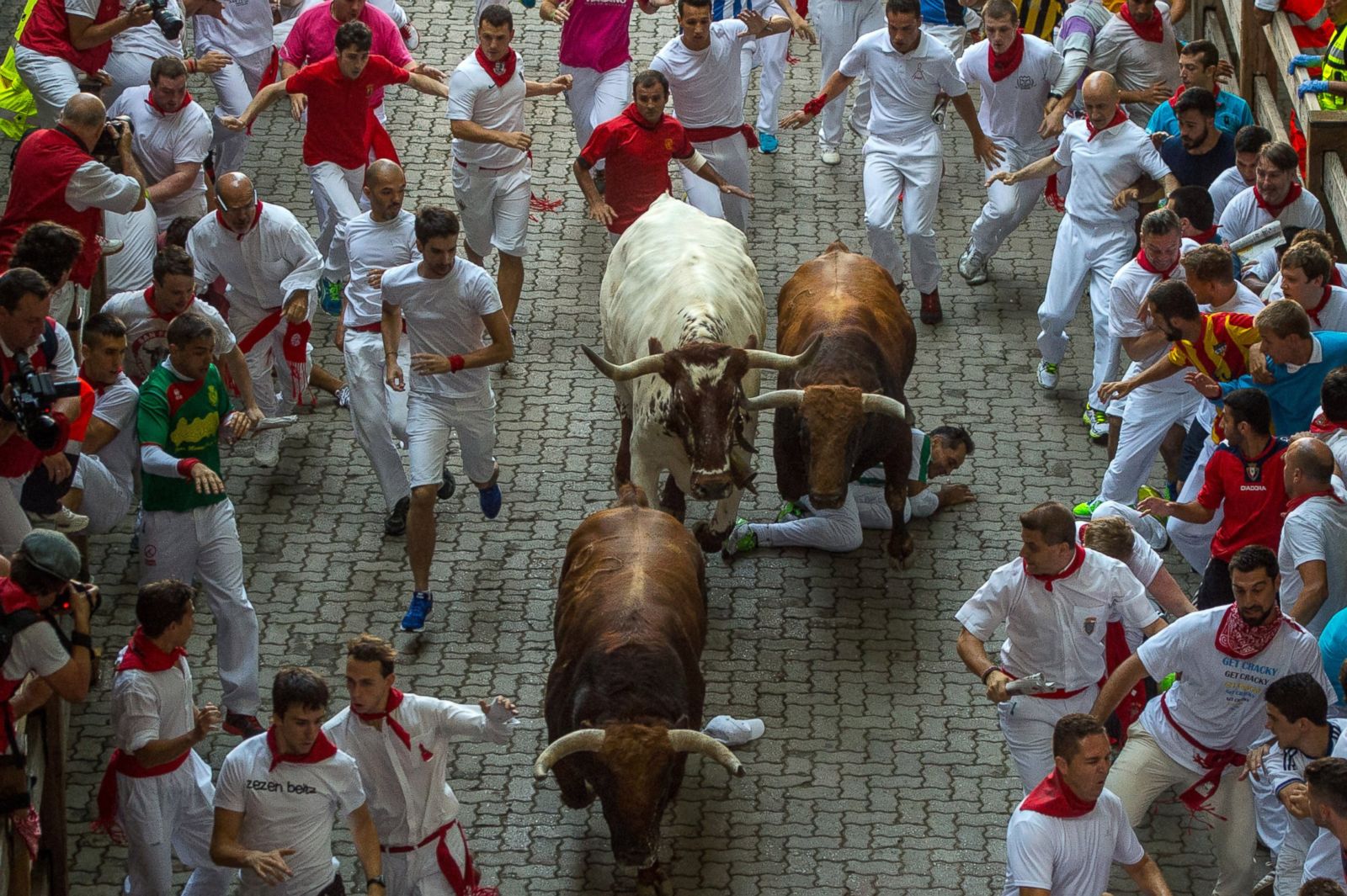 San Fermin Festival's Running of the Bulls in Pamplona Photos Image