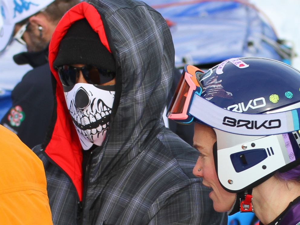 PHOTO: Tiger Woods and Laurenne Ross of The USA stand in the finish area during the FIS Alpine Ski World Cup Womens Super G on Jan. 19, 2015 in Cortina dAmpezzo, Italy.