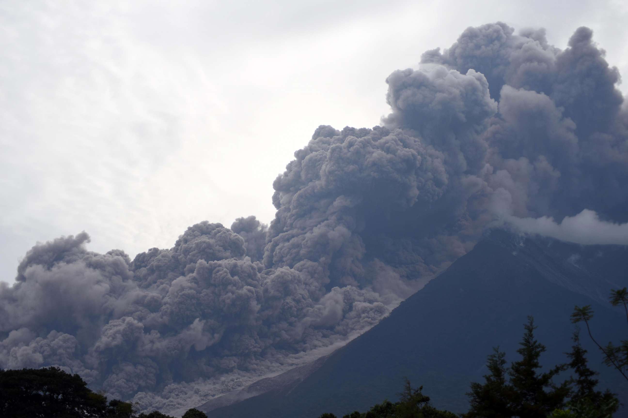 PHOTO: The Fuego Volcano in eruption, seen from Alotenango municipality, Sacatepequez department, about 40 miles southwest of Guatemala City, June 3, 2018.