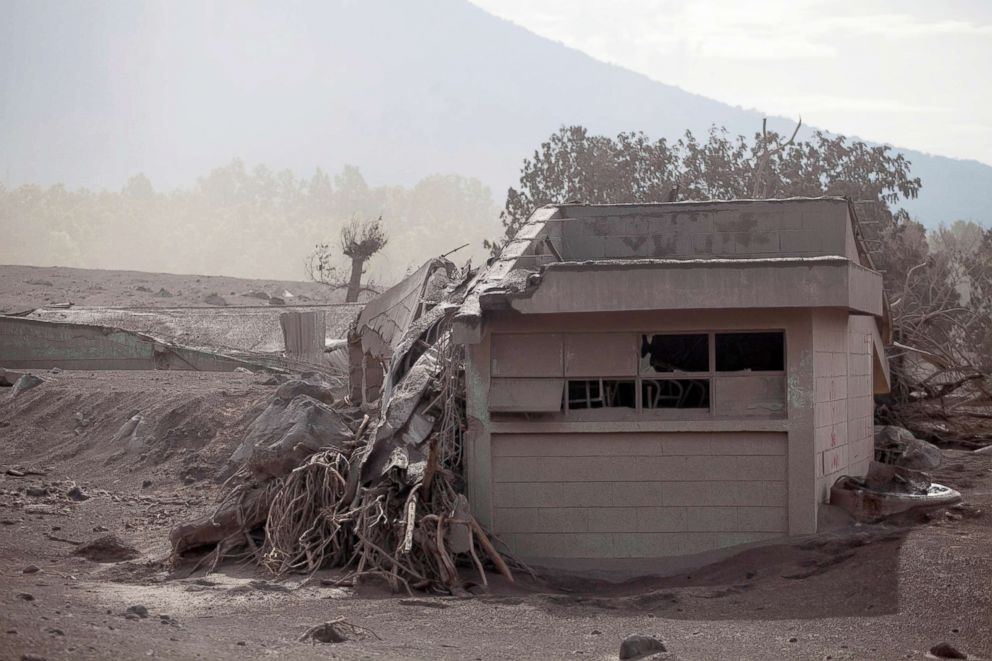 PHOTO: Volcanic ash spewed by the Volcan de Fuego, or "Volcano of Fire," blankets the landscape in Escuintla, Guatemala, June 6, 2018.