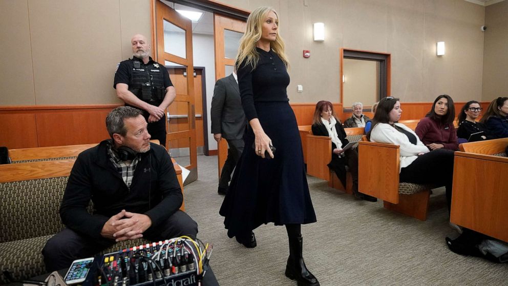PHOTO: Actress Gwyneth Paltrow enters the courtroom for her trial on March 24, 2023, in Park City, Utah.