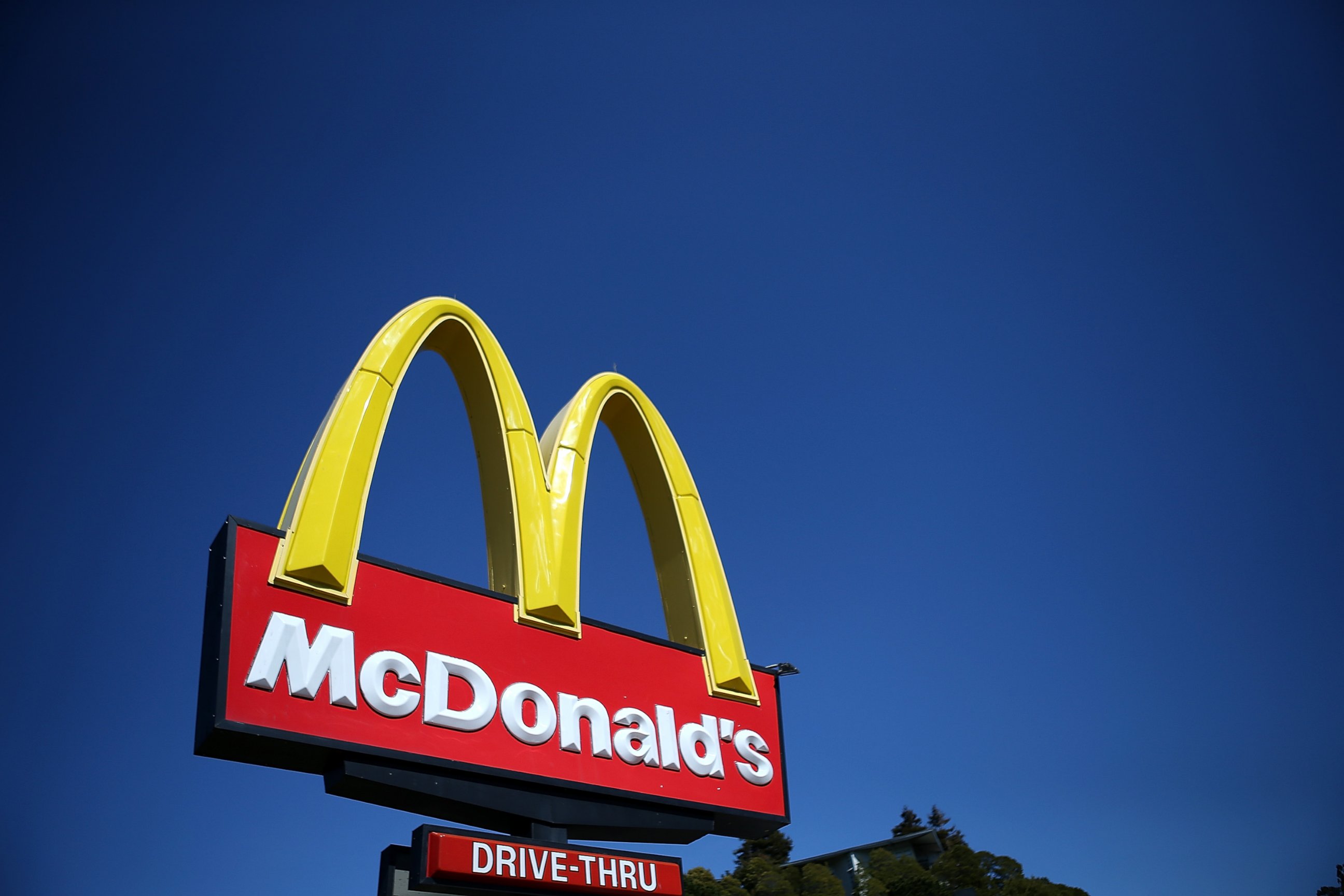 PHOTO: A sign is posted in front of a McDonald's restaurant in this March 12, 2013 file photo take in Mill Valley, California. 