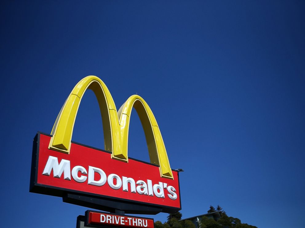 PHOTO: A sign is posted in front of a McDonalds restaurant in this March 12, 2013 file photo take in Mill Valley, California.