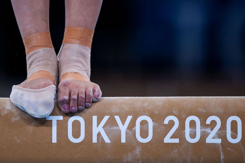 PHOTO: A British gymnast takes part in a training session at the Ariake Gymnastics Centre in Tokyo on July 22, 2021, ahead of the Tokyo 2020 Olympic Games.