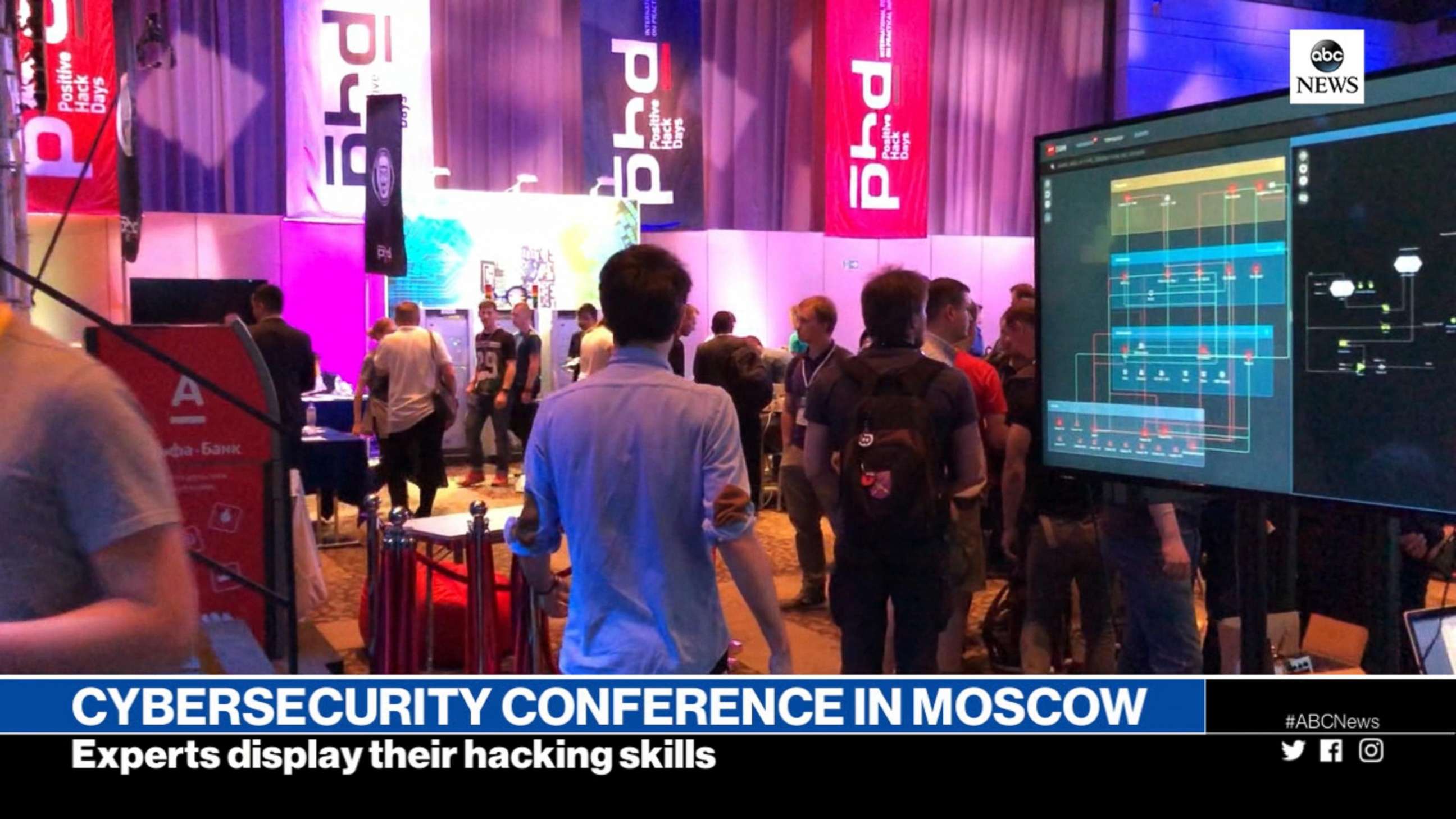 PHOTO: The scene inside of Positive Hack Days a cybersecurity conference held in Moscow. 
