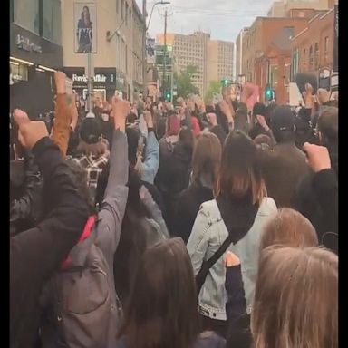 Crowds in Halifax chant "black lives matter" in solidarity with U.S. demonstrations following the death of George Floyd.