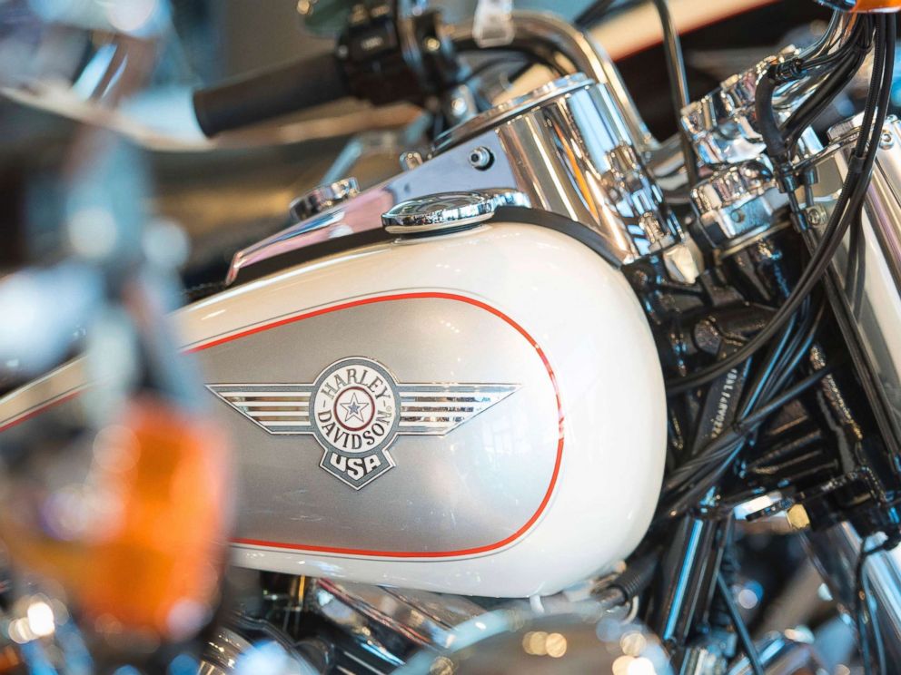 PHOTO: A general view of a Harley Davidson motorcycle, one of a number of US products set to be affected as European Unions retaliatory tariffs come into force today, June 22, 2018.