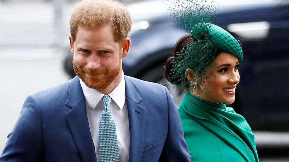 PHOTO: Britain's Prince Harry and Meghan, Duchess of Sussex, arrive for the annual Commonwealth Service at Westminster Abbey in London, Britain March 9, 2020. 