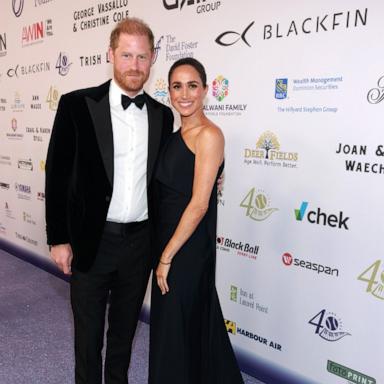 PHOTO: Prince Harry, Duke of Sussex and Meghan, Duchess of Sussex attend the David Foster Foundation 40th Anniversary Celebration on Aug. 7, 2026, in Victoria, British Columbia.