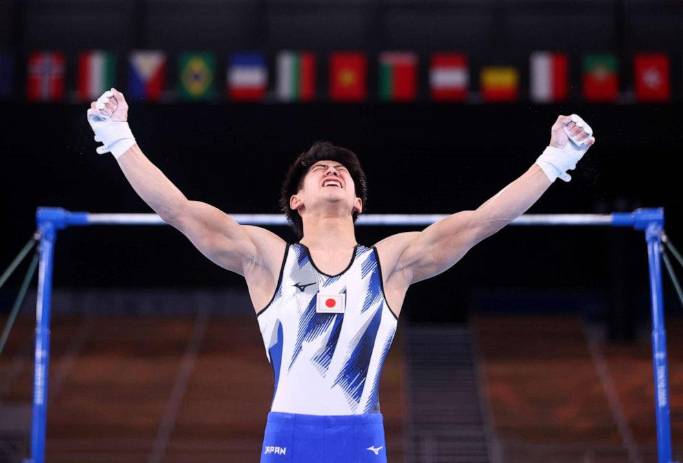 PHOTO: Daiki Hashimoto of Japan won the gold medal in men's individual all-around on July 28, 2021 in Tokyo.