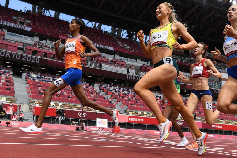 PHOTO: Netherlands' Sifan Hassan wins the women's 1500m heats during the Tokyo 2020 Olympic Games at the Olympic Stadium in Tokyo on Aug. 2, 2021.