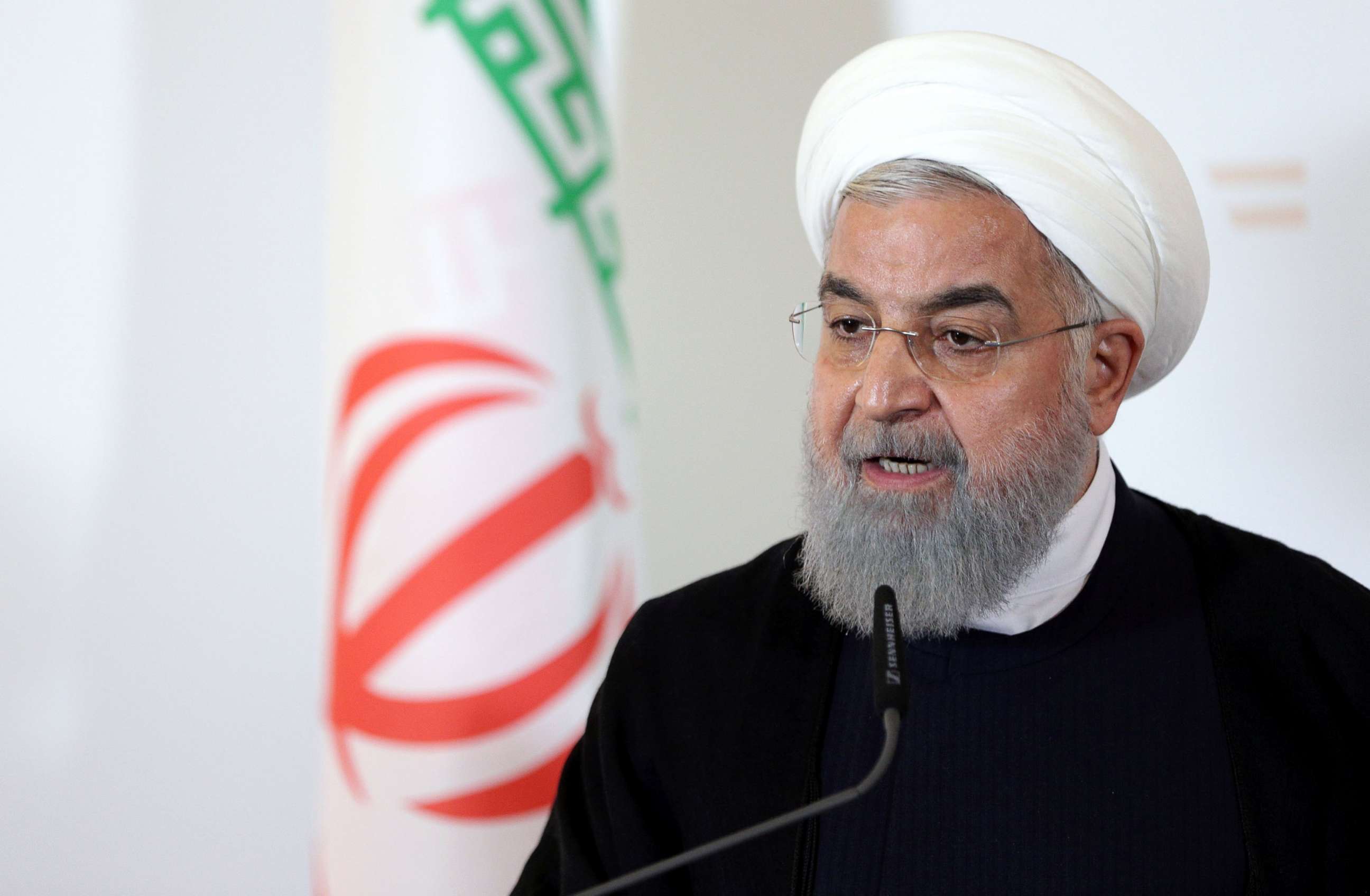 PHOTO: Iran's President Hassan Rouhani attends a news conference at the Chancellery in Vienna, July 4, 2018.