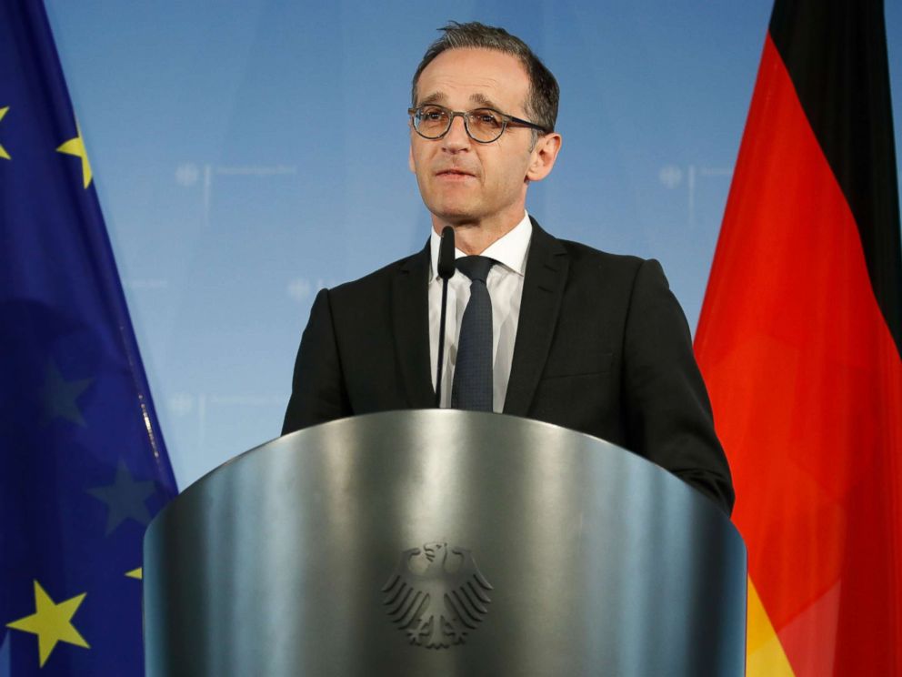 PHOTO: German Foreign Minister Heiko Maas gives a statement, May 9, 2018, in Berlin after US President Donald Trump pulled the United States out of a landmark deal curbing Irans nuclear program and reimposed crippling sanctions.