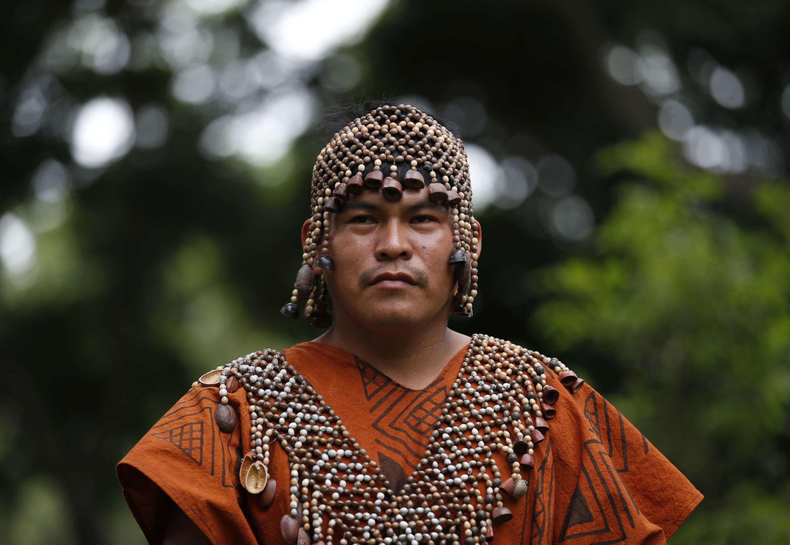 PHOTO: Herlin Odicio, leader of the Cacataibo people, poses for Efe during an interview in Lima, Peru, March 5, 2021.