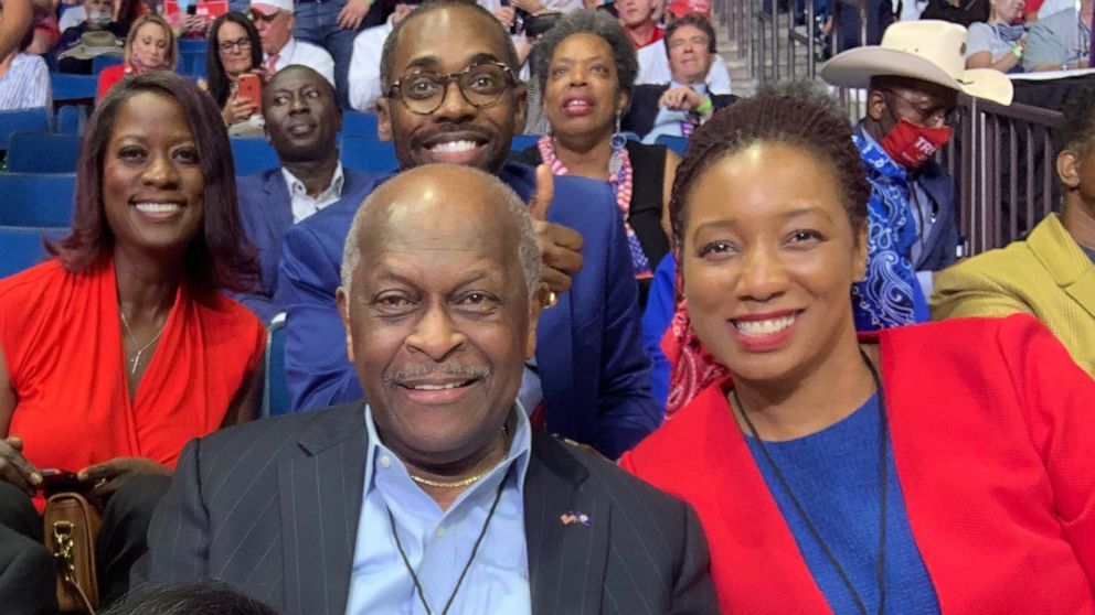 PHOTO: In this photo posted to his Twitter account in June 20, 2020, Herman Cain is shown at a rally for President Trump in Tulsa.