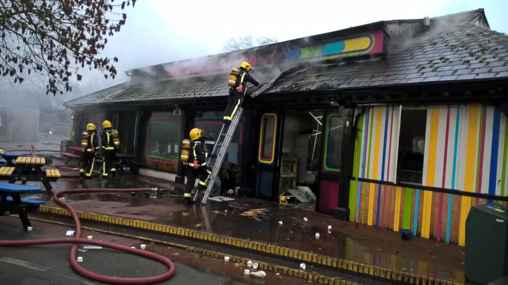 A fire at the London Zoo caused heavy damage to a cafe and adjoining shop on Dec. 23, 2017.