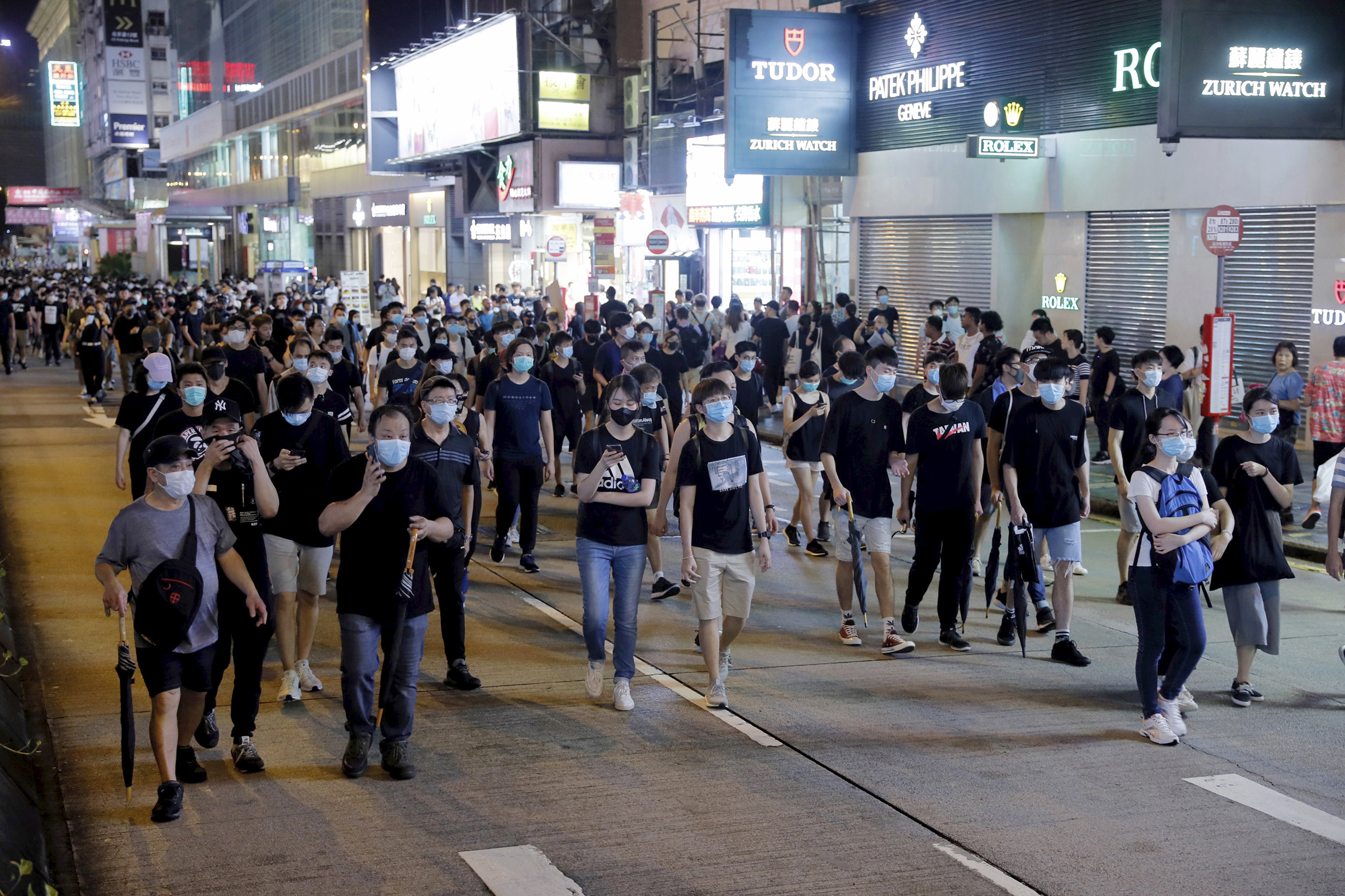 PHOTO: Protesters march in Hong Kong on July 7, 2019