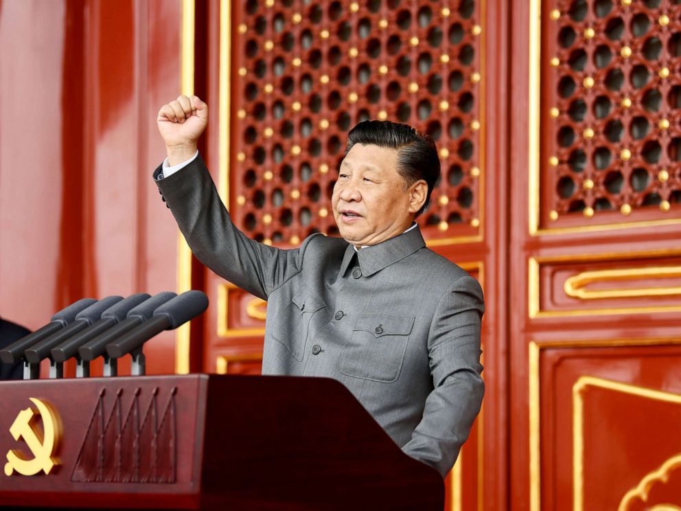 PHOTO: Xi Jinping, president and chairman of the Central Military Commission, delivers an speech at a ceremony marking the 100th anniversary of the founding of the CPC in Beijing, July 1, 2021.