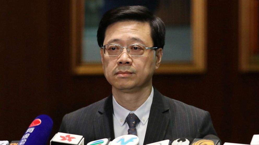 PHOTO: Secretary of Security John Lee Ka-Chiu announces the withdrawal of the extradition bill, in Hong Kong, Oct. 23, 2019. 