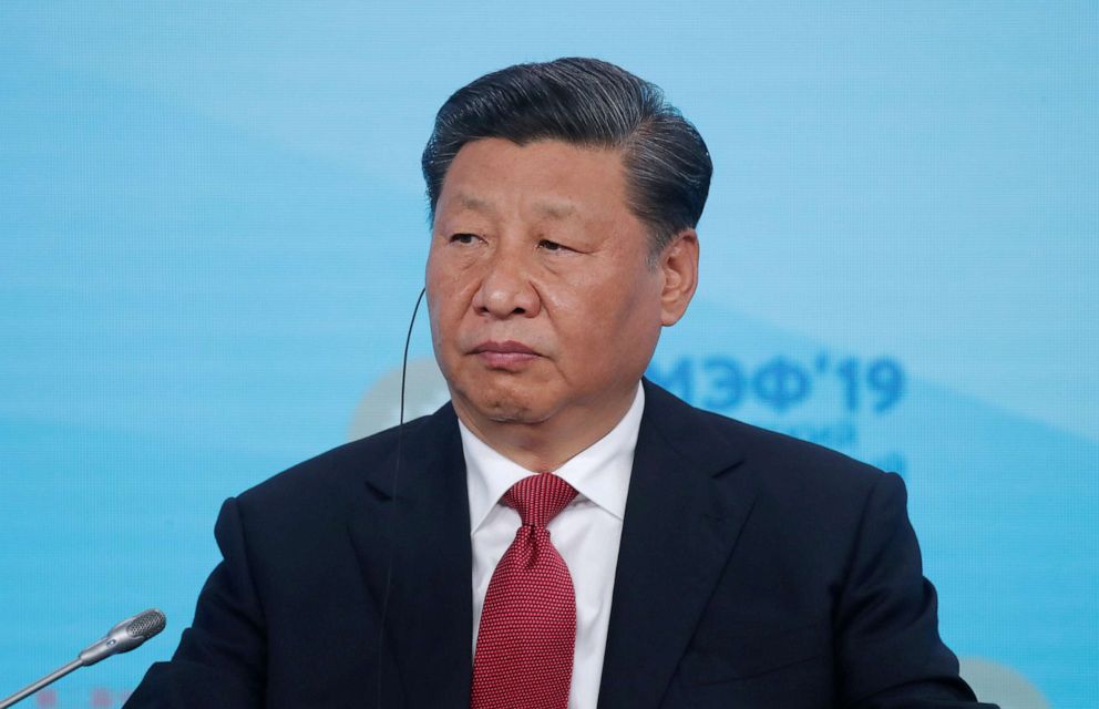 PHOTO: Chinese President Xi Jinping attends a Russian-Chinese energy and business forum on the sidelines of the St. Petersburg International Economic Forum (SPIEF), June 7, 2019, Russia. 