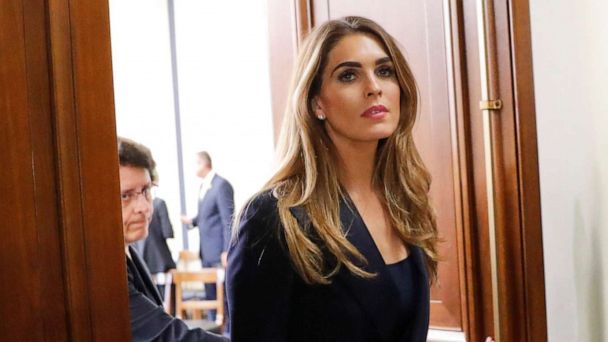 PHOTO: Former White House communications director Hope Hicks is seen leaving a closed-door interview with the House Judiciary Committee of a lunch break, at the Capitol in Washington, June 19, 2019.