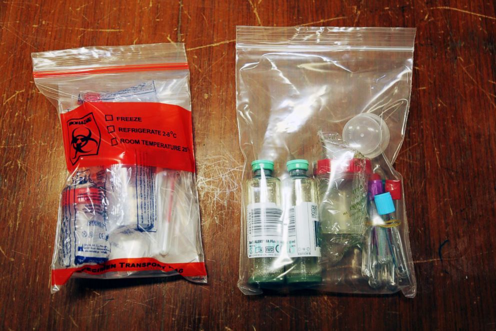 PHOTO: Bags of medical supplies being used to treat members of a youth soccer team rescued from a cave in Thailand at a hospital in Chiang Rai.