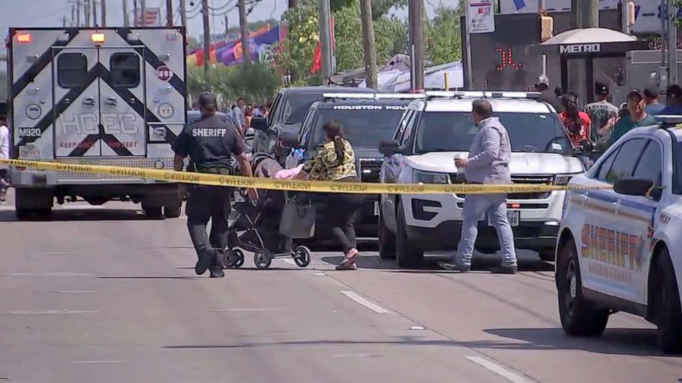 PHOTO: At least two people were killed in a shooting near a flea market in north Harris County, according to the Sheriff's Office in Harris County, Texas, May 15, 2022.