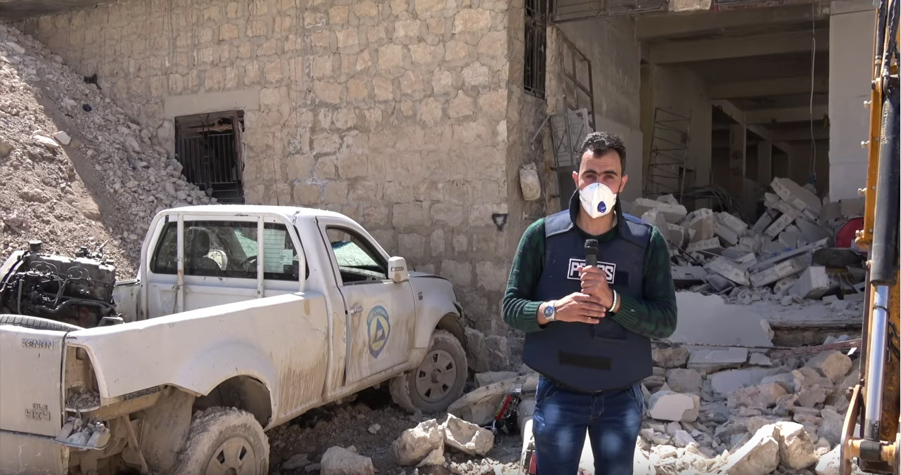 PHOTO: Video released by prominent Syrian journalist Hadi al-Abdallah shows the purported blast site of a chemical attack in the northern Syria town of Khan Sheikhoun.