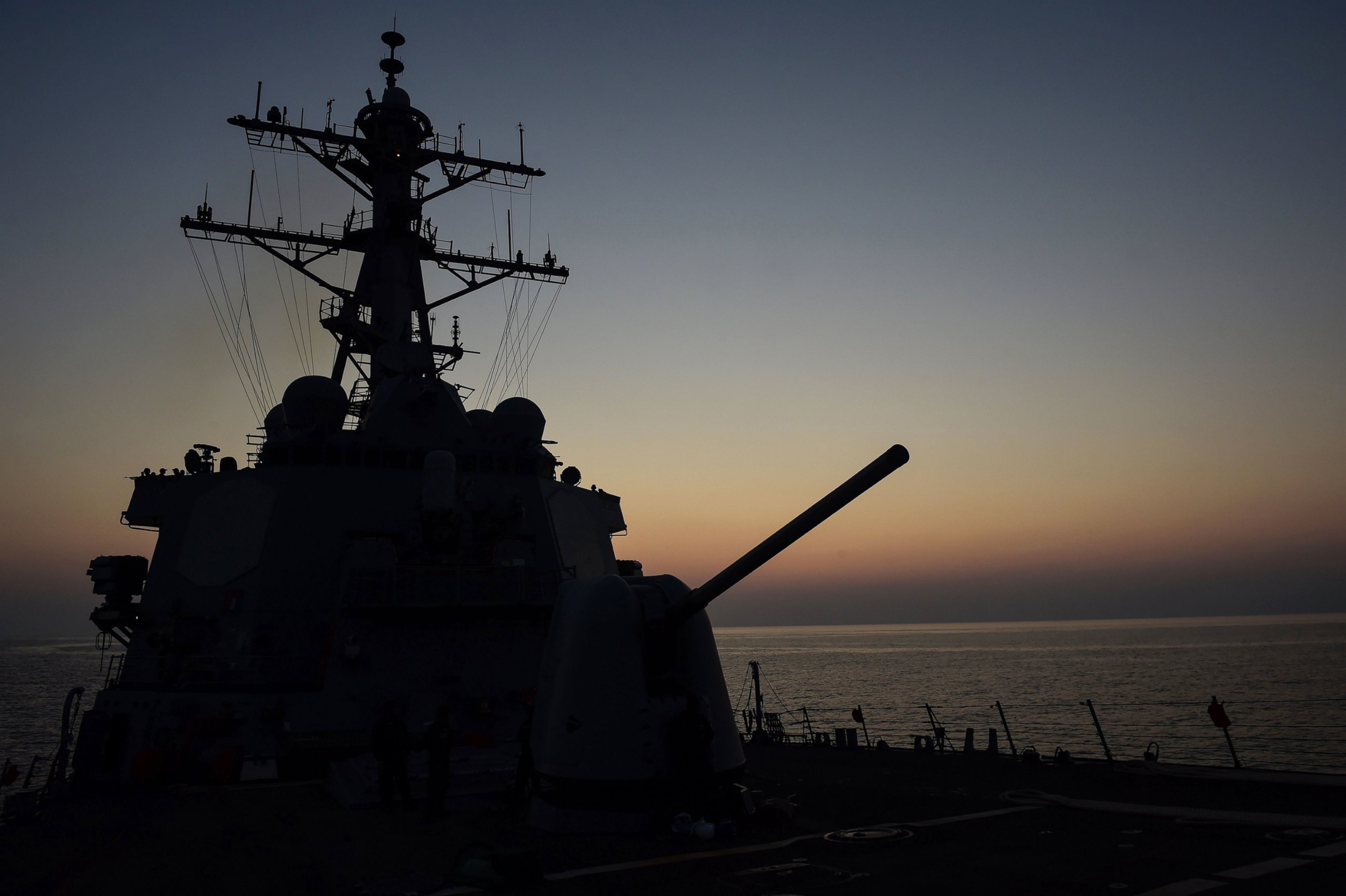 PHOTO: USS Ross (DDG 71) an Arleigh Burke-class guided-missile destroyer at sea in 2016. 
