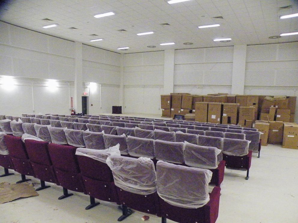 PHOTO: Plastic covering remained on chairs in an auditorium in 64K when SIGAR visited in 2013.