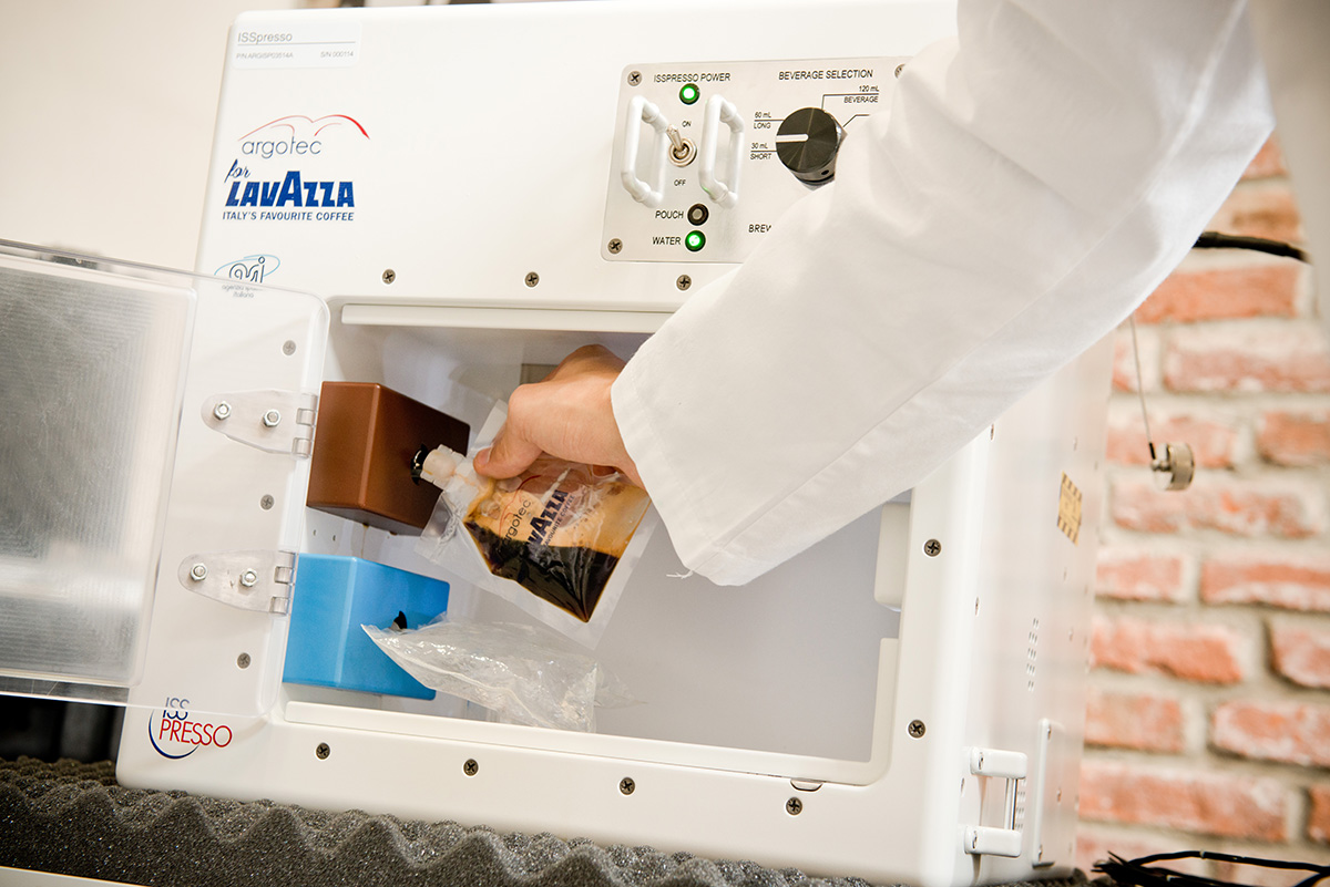 PHOTO: The Italian Space Agency is sending the first espresso coffee machine to the International Space Station. Made by Lavazza and Agrotec, it is designed to withstand extreme amounts of pressure and can operate in microgravity conditions. 