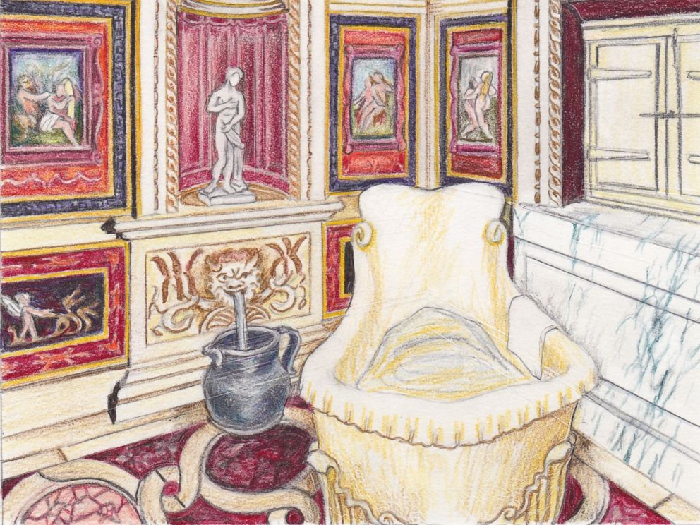 PHOTO: An artists recreation of the legendary Stufetta del Bibbiena within the Vatican Palace, decorated with erotic imagery by Raphael in 1516.
