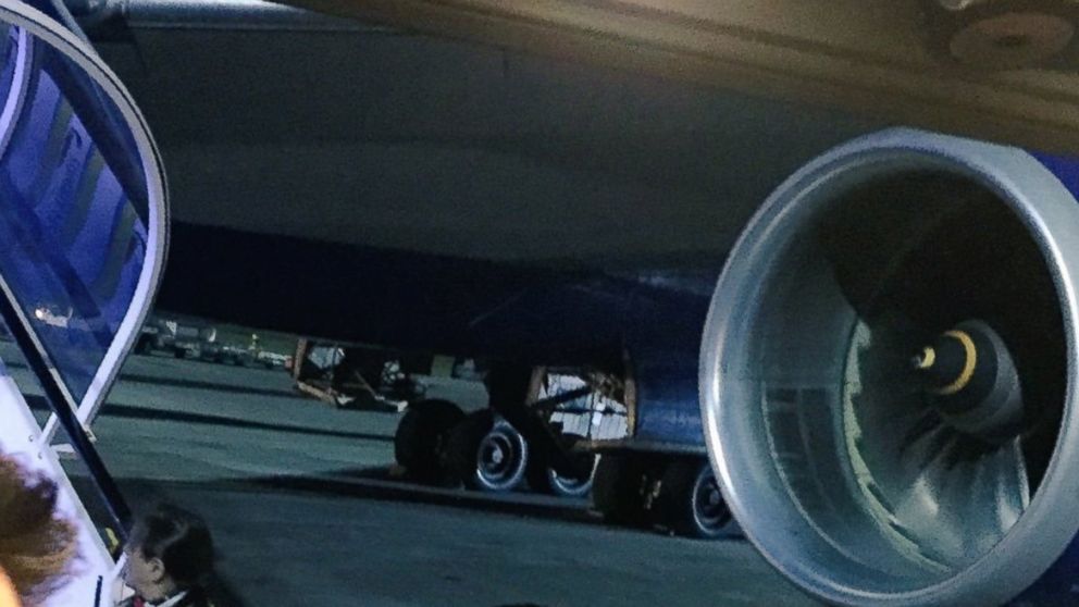 The landing gear of a British Airways flight forced to return to Heathrow Airport several hours after taking for Chicago on Saturday, January 30, 2016.
