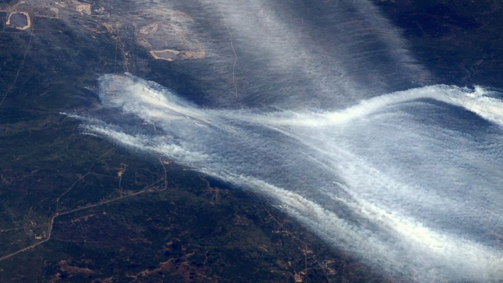This image was posted to British astronaut Tim Peake's Twitter account on May 6, 2016 with the text, "Thoughts are with all those affected by the fires - Fort McMurray, #Alberta." 