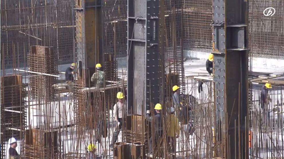 PHOTO: A screen grab from a video released by BROAD Group on March 7, 2015 shows a 57-story building being constructed in Changsha, China.
