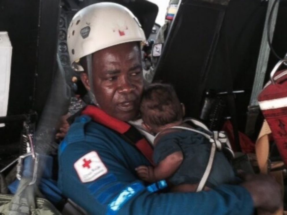 PHOTO: The Colombian Air Force rescued Marie Nelly Murillo and her one-year-old son on June 25, 2015 from a jungle where they were stranded for five days after a plane crash.
