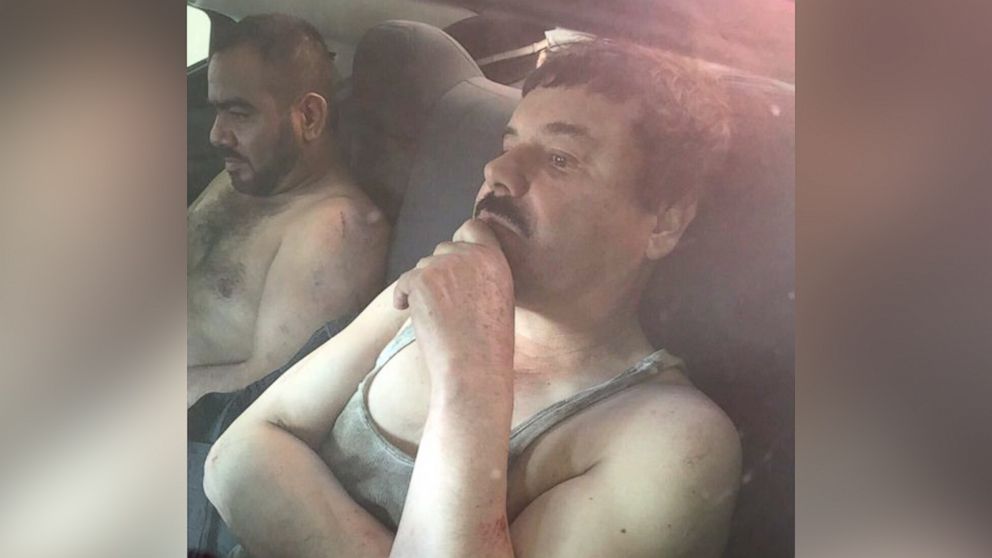 PHOTO: A photo released by Plaza de Armas purports to show Mexican drug lord Joaquin "El Chapo" Guzman after his arrest in Mexico, Jan. 8, 2016.