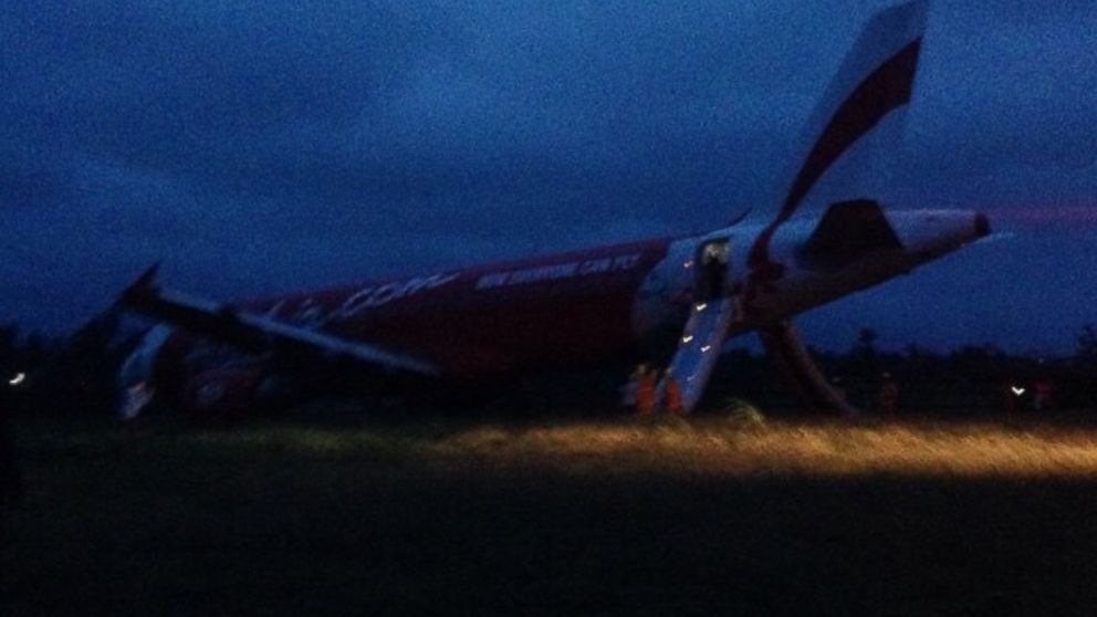 An AirAsia Flight Z2272 plane overshot a runway in the Philippines, Dec. 30, 2014. 