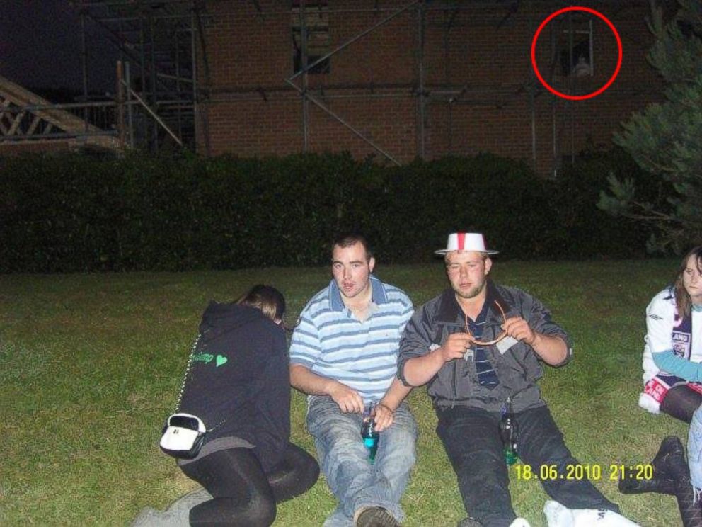 PHOTO: Natasha Oliver, pictured here with her friends in 2010, believes there is a "ghostly figure" in the window behind them.
