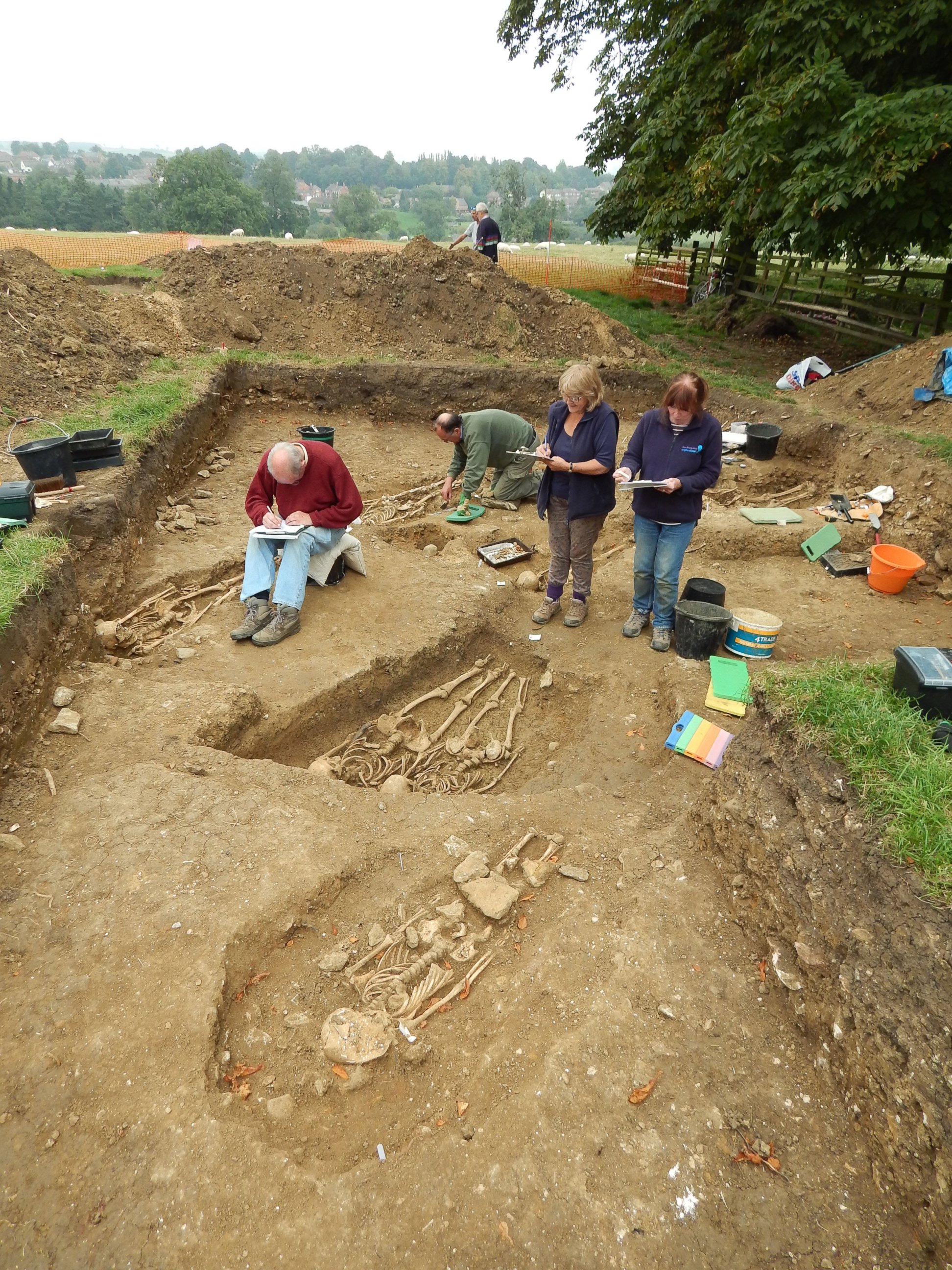 PHOTO: The skeletons, dating to the 14th century, have been dated by radiocarbon. Archaeologists believe the site may have been a special place of burial, possibly for pilgrims. 