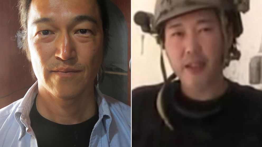 Japanese journalists Kenji Goto Jogo, seen left in this April 25, 2014 file photo, and Haruna Yakawa, seen right in this undated photo, appeared in a video released by ISIS, Jan. 20, 2015. 