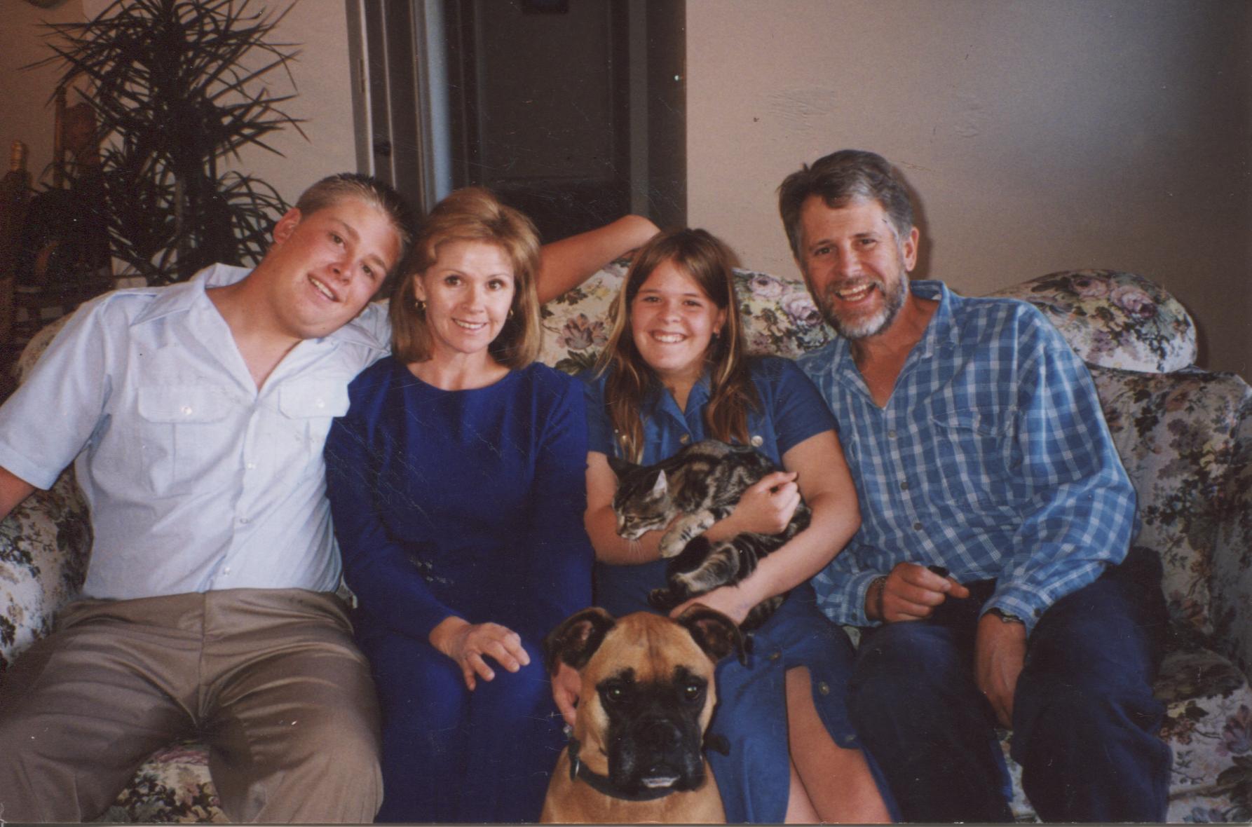 PHOTO: Kayla Mueller's family from left to right: brother Eric, mother Marsha, Kayla, father Carl.