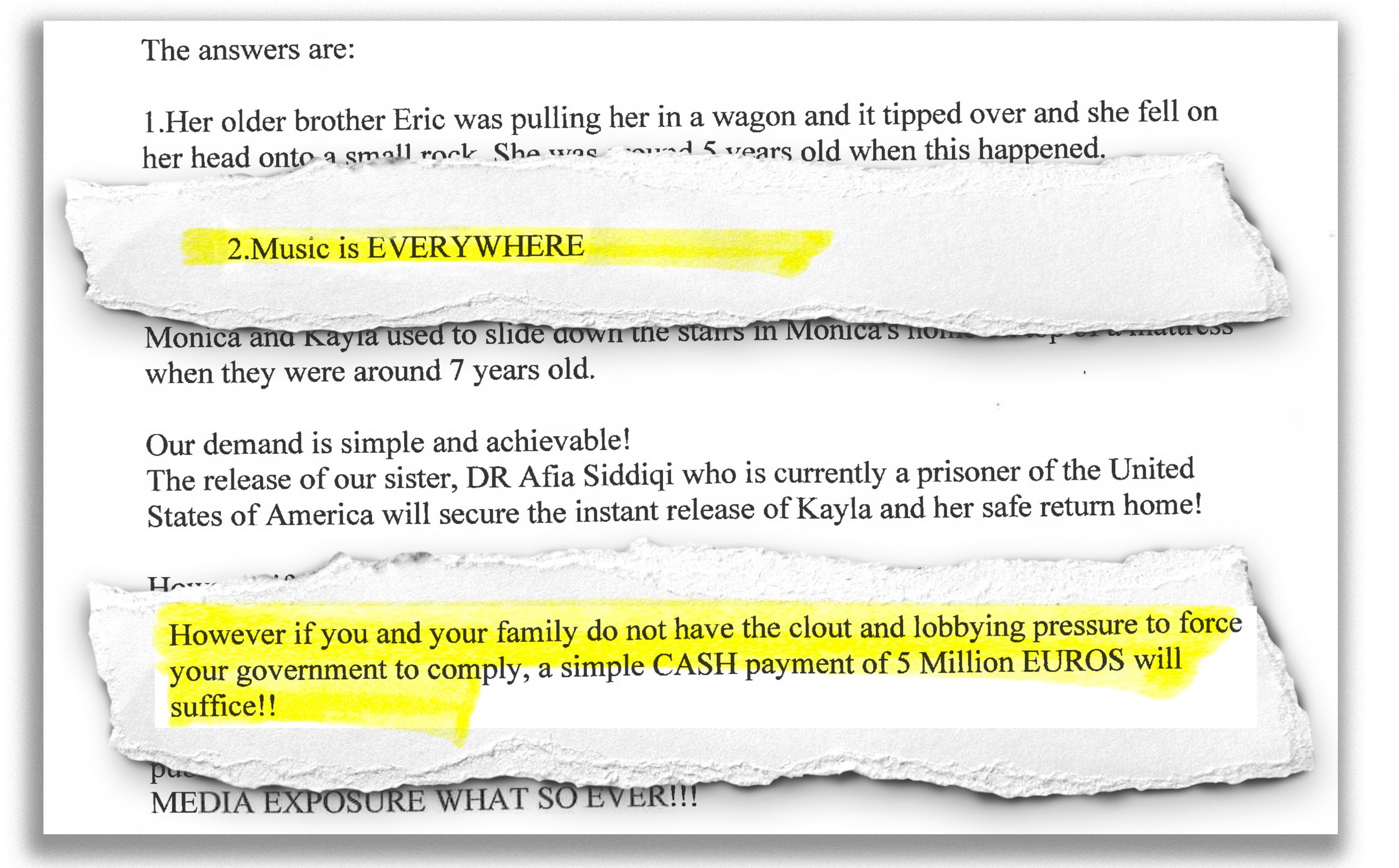 PHOTO: An excerpt from an email from ISIS to Kayla Mueller's parents.