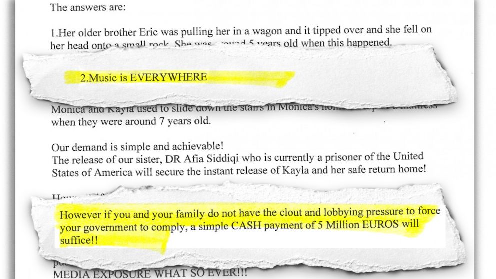 PHOTO: An excerpt from an email from ISIS to Kayla Mueller's parents.