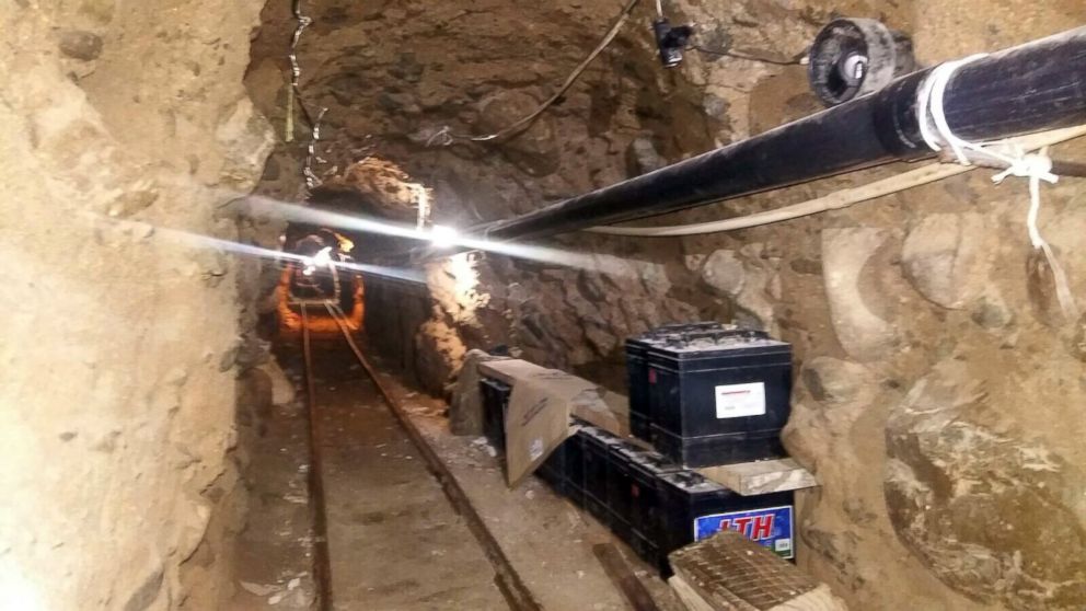 PHOTO: Federal Police in Mexico released this image of a tunnel that they say was used to smuggle drugs into the U.S. from Tijuana to San Diego on Oct. 22, 2015.